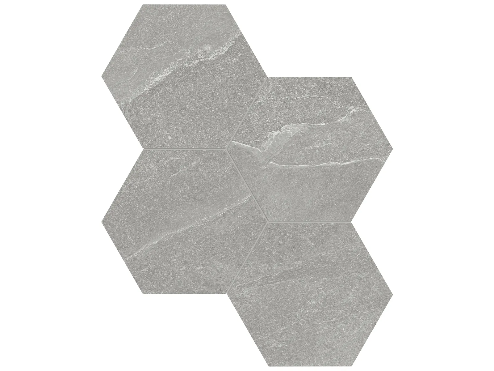 Mosaic Hexagon Nord Palladium Matte 10" x 11-1/2"