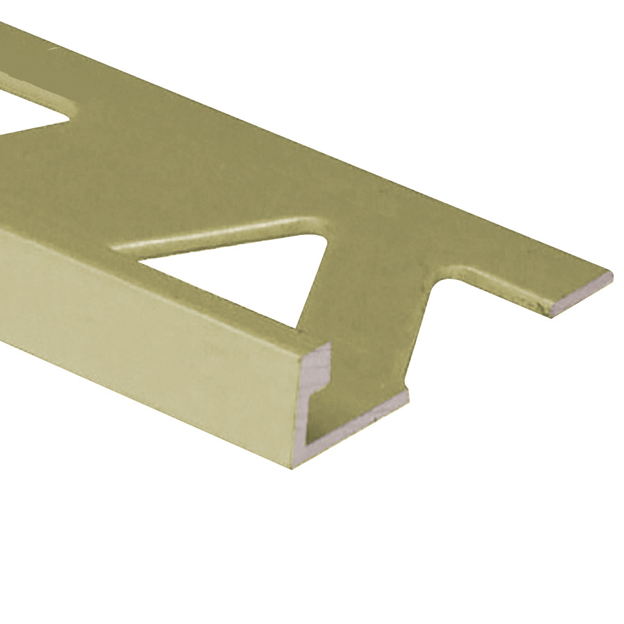 Flat Tile Edge, Satin Gold Anodized - 1/4" x 8'