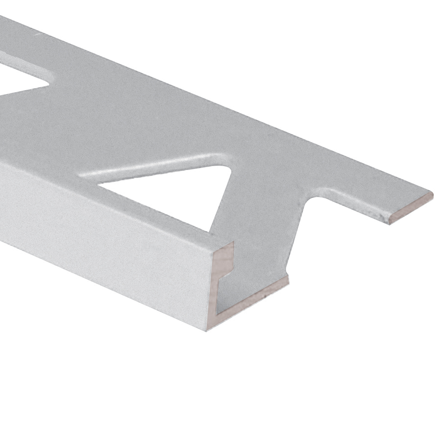 Flat Tile Edge, Satin Clear Anodized - 1/2" x 12'