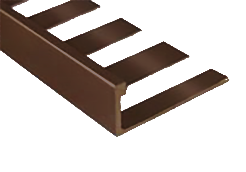 Flat Tile Edge Contour Aluminum Satin Antique Bronze 1/4" x 8'