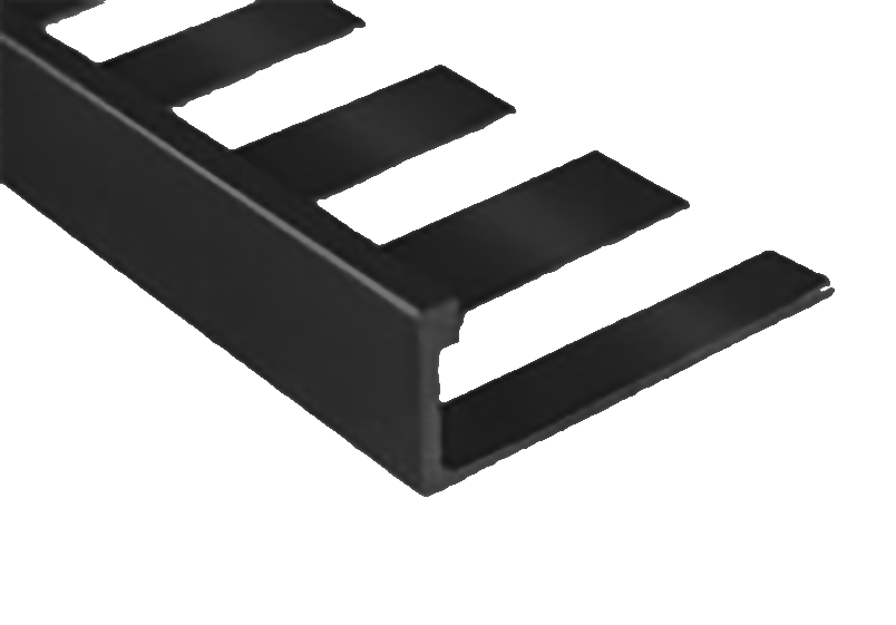 Flat Tile Edge Contour Satin Black 5/16" (8 mm) x 8'