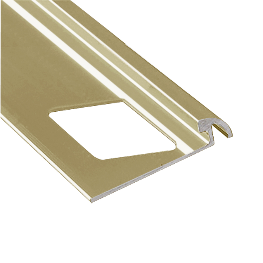 Round Tile Edge, Bright Brass - 3/8" x 8'