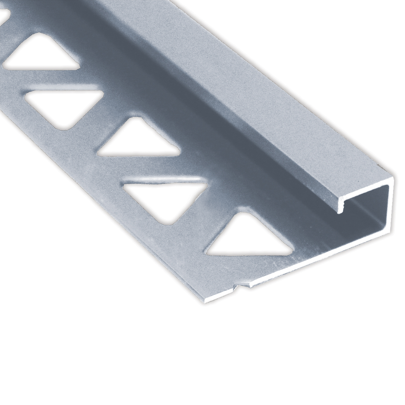 Bordure de carreau carrée, Clair anodisé satiné - 1/2" x 8'