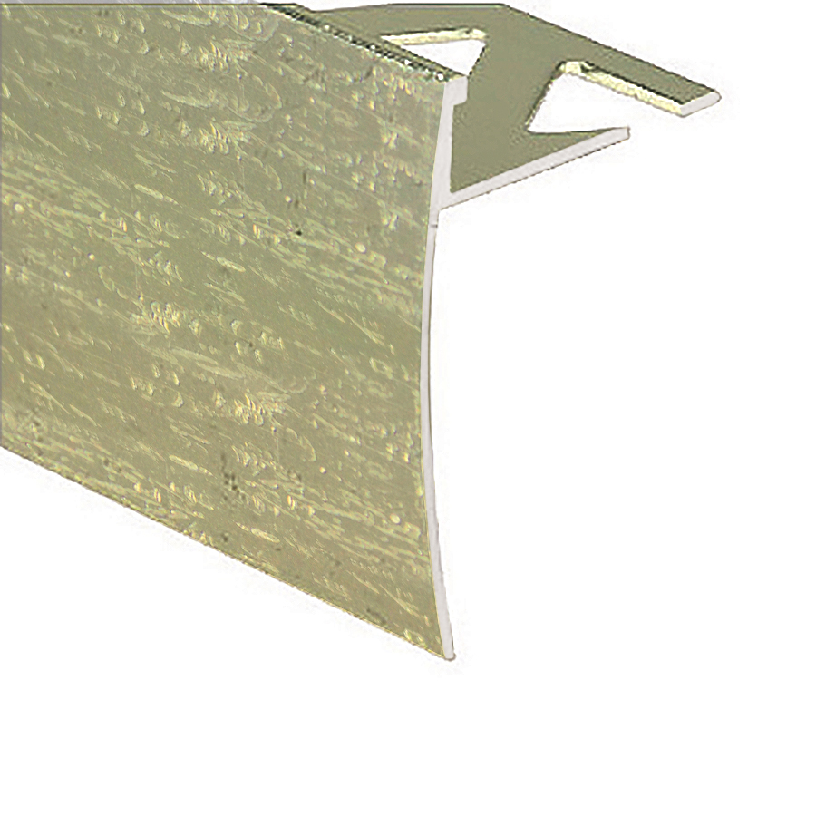 Ceramic Tile Stair Nosing, Hammered Bright Brass - 3/8" x 12'
