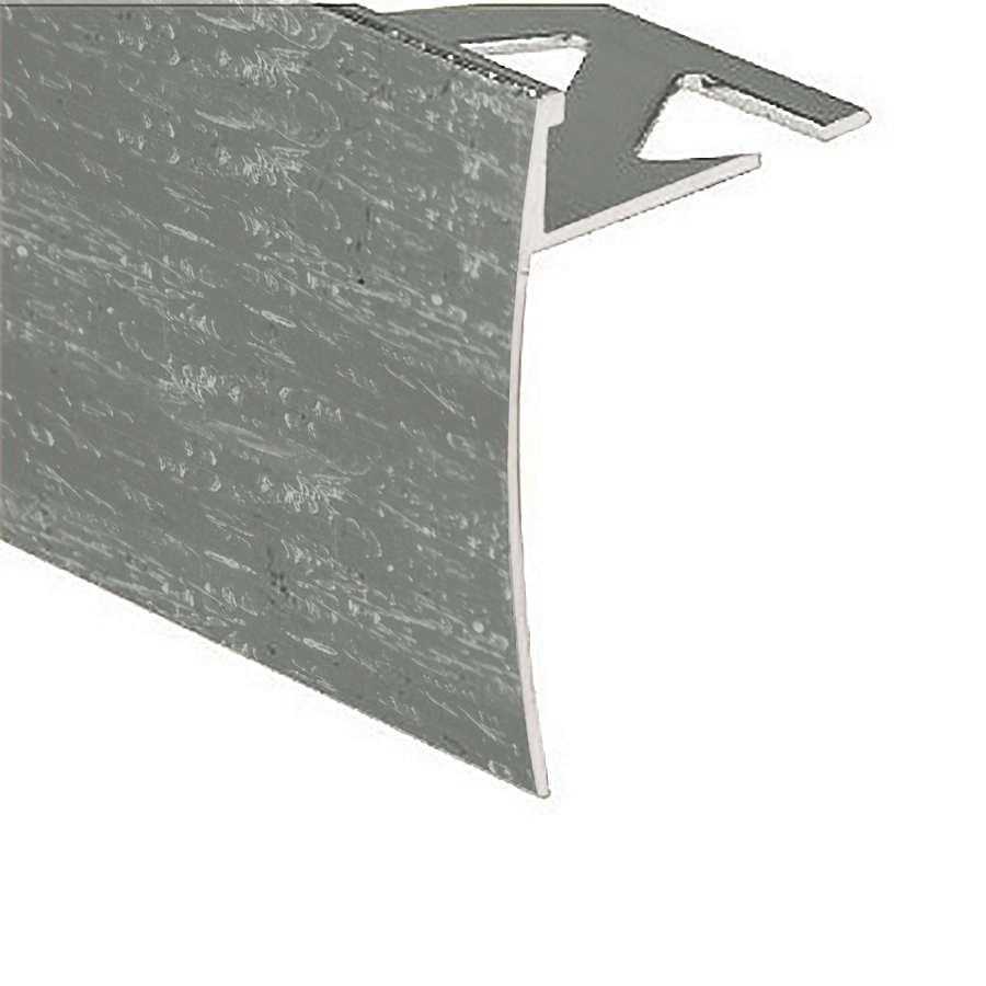 Ceramic Tile Stair Nosing, Hammered Bright Clear - 3/8" x 12'