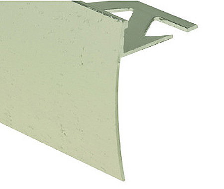 Ceramic Tile Stair Nosing, Hammered Titanium - 3/8" x 12'