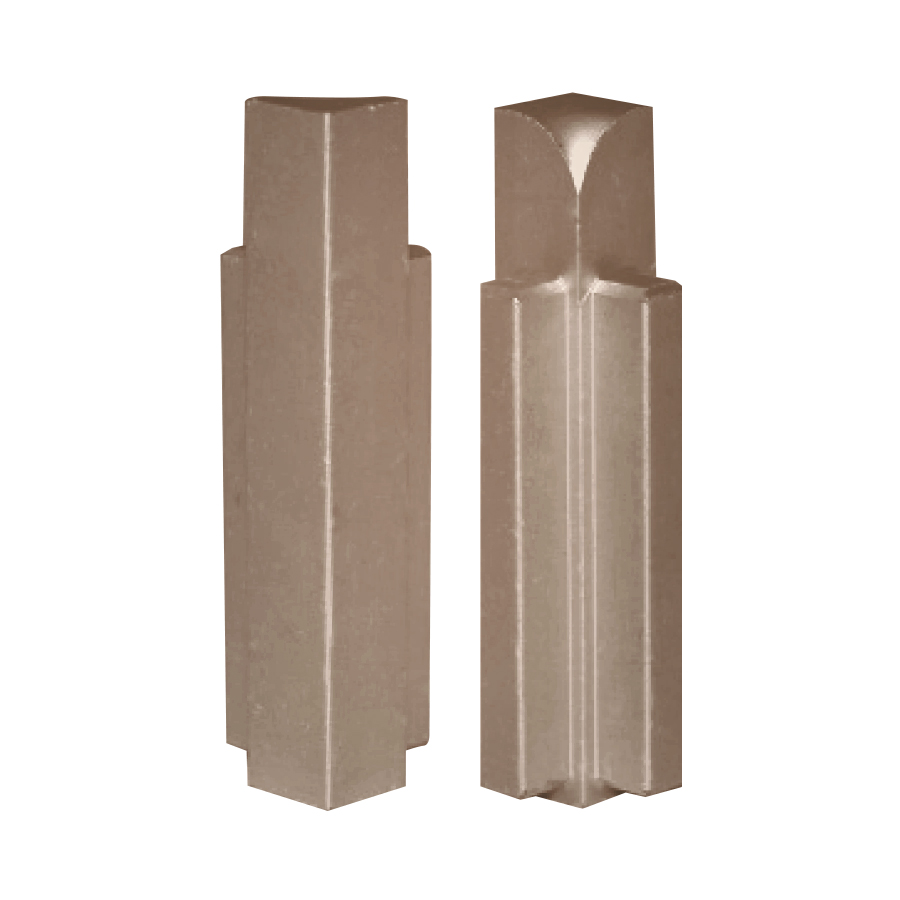 Countertop/Stair Nosing Inside Corner, Satin Titanium - 3/8" x 8'
