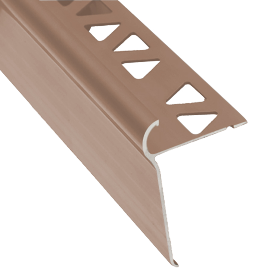 Decorative Tile Stair Nosing, Satin Titanium - 3/8" x 12'