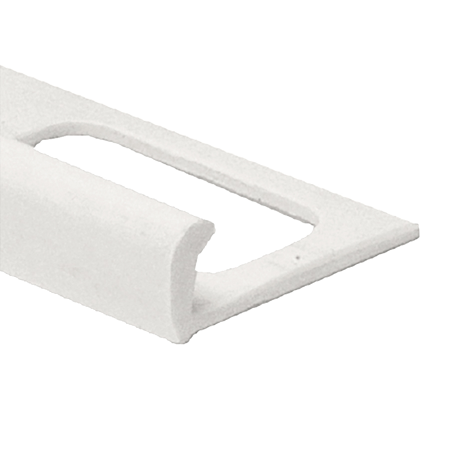 Heavy-Duty Flat Vinyl Tile Edge, White - 5/16" x 8'