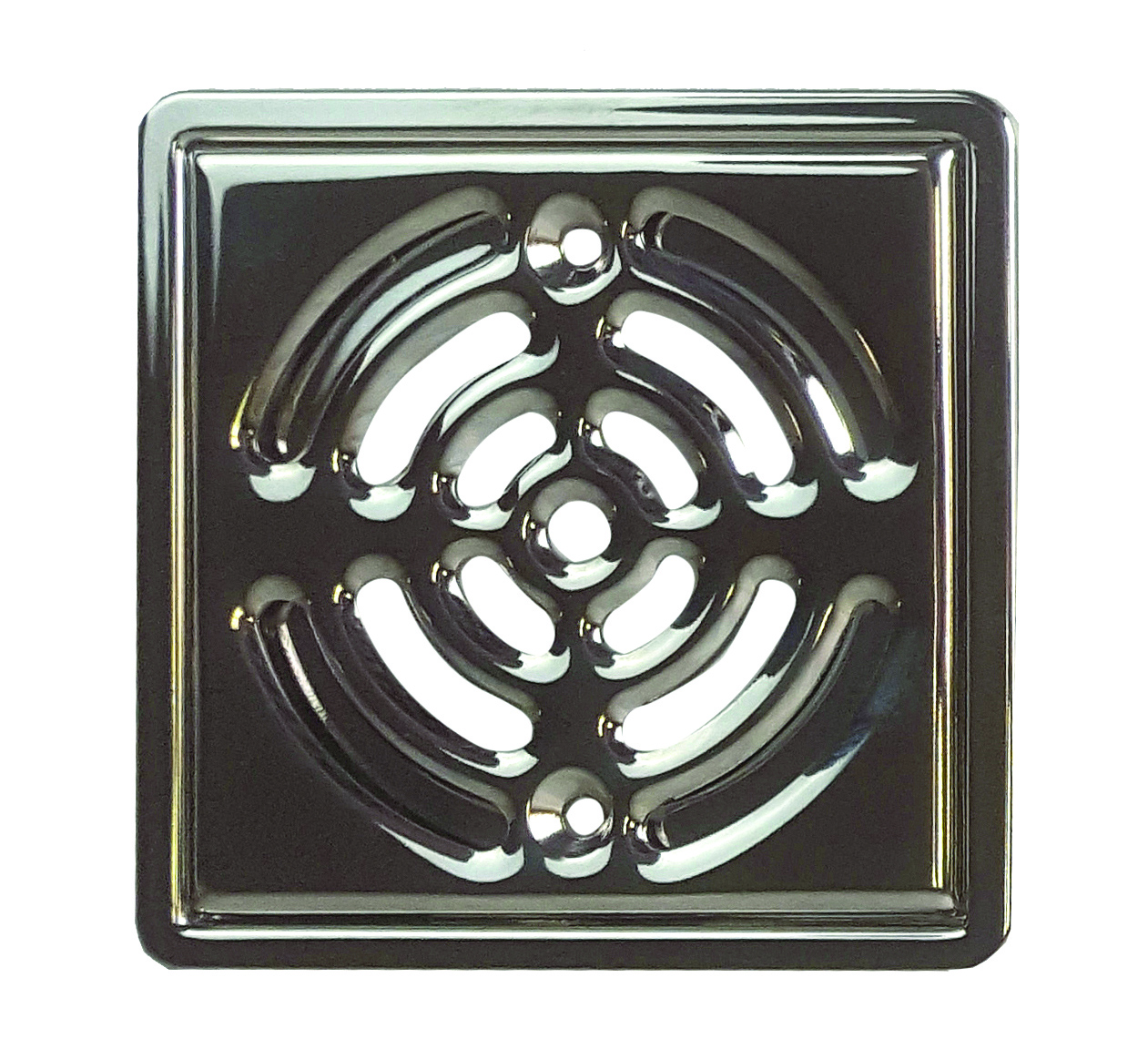 Grille de drain pour douche, Chrome - 4" x 4"