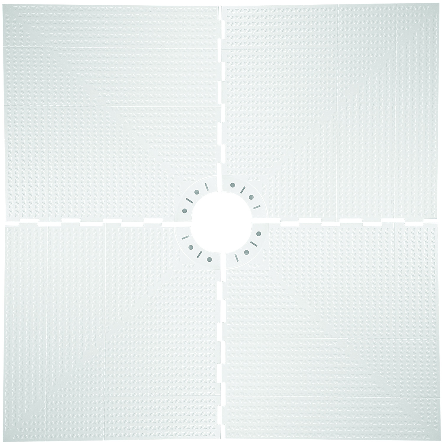 Curbless Prefabricated Sloped Pan with Center Drain Outlet Prova-Mat Pan Liner - 60" x 60"
