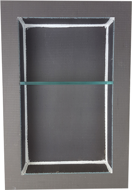 Niche de douche avec tablette de sécurité ajustable en verre - 24" x 16"