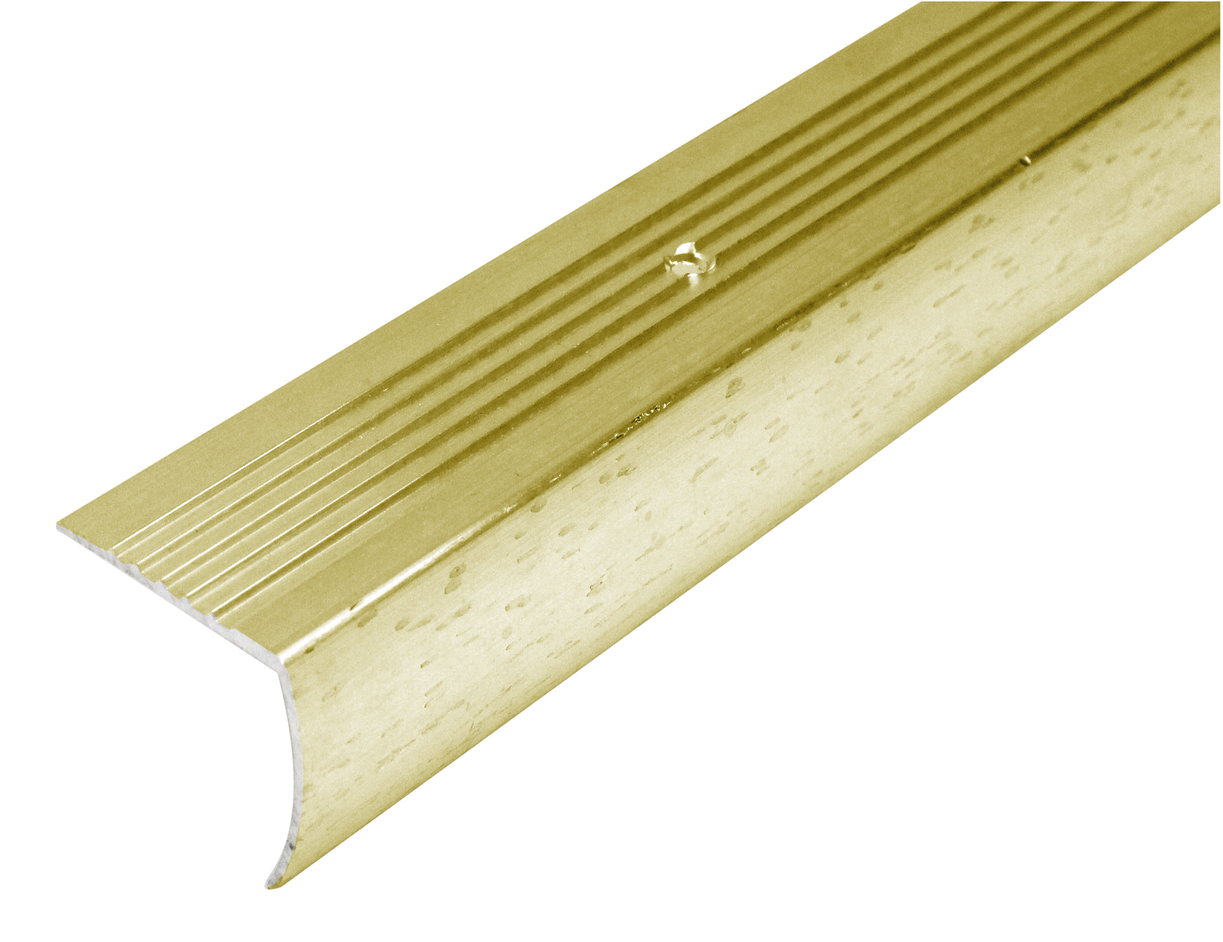 Nez de marche en aluminium avec tombant, Or anodisé - 1 7/8" x 12'