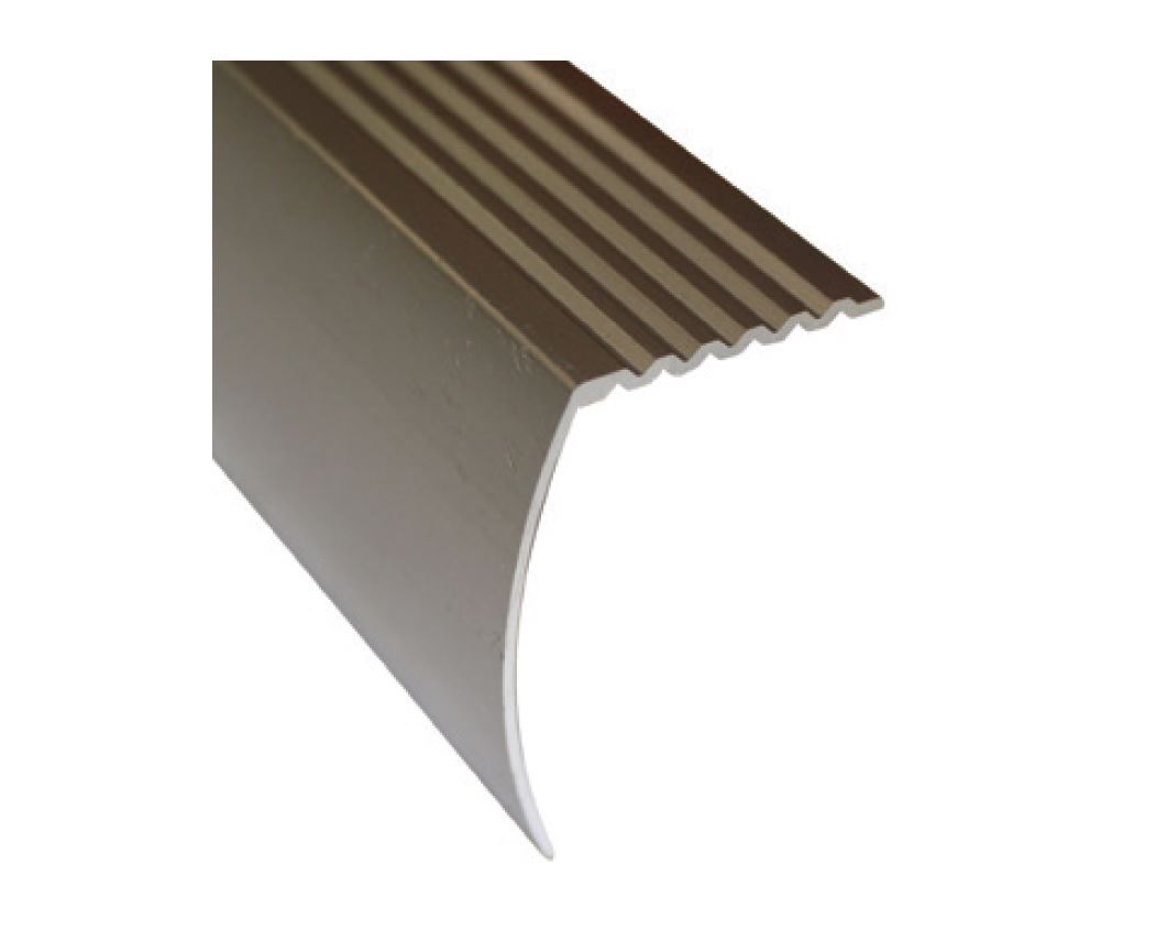 Nez de marche en aluminium avec tombant, Titane martelé - 1 7/8" x 12'