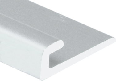 Moulure de finition en J en aluminium, Brillant clair - 1/10" x 1-3/16" x 12'