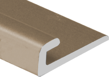 Moulure de finition en J en aluminium, Titane satiné - 1/10" x 1-3/16" x 12'