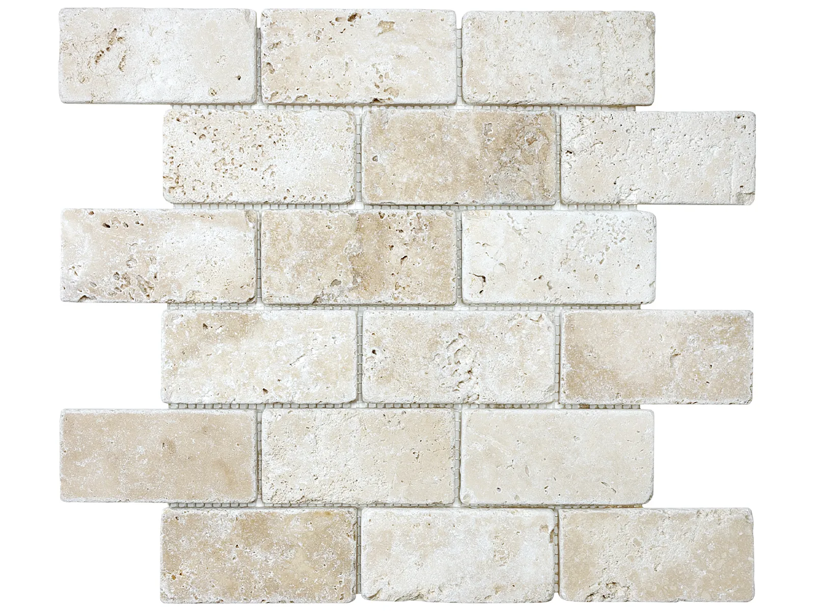 Mosaic Ivory Brick Tumbled 12" x 12"