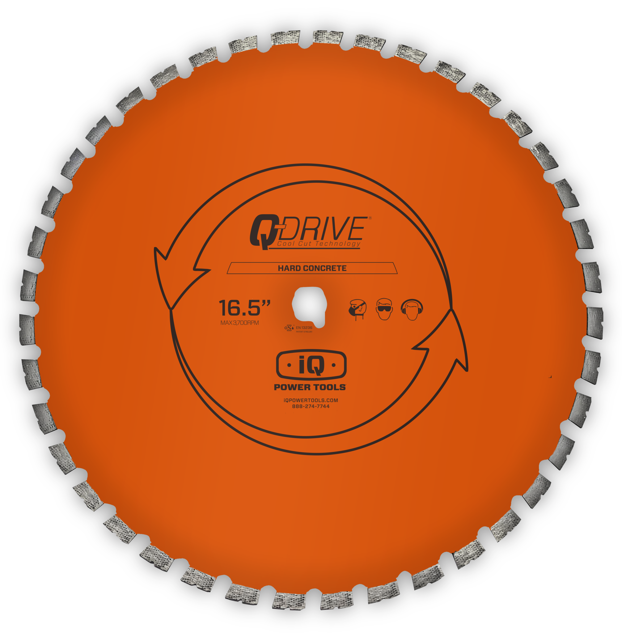 Q-Drive Arrayed Segmented Hard Concrete Orange Blade 16.5"