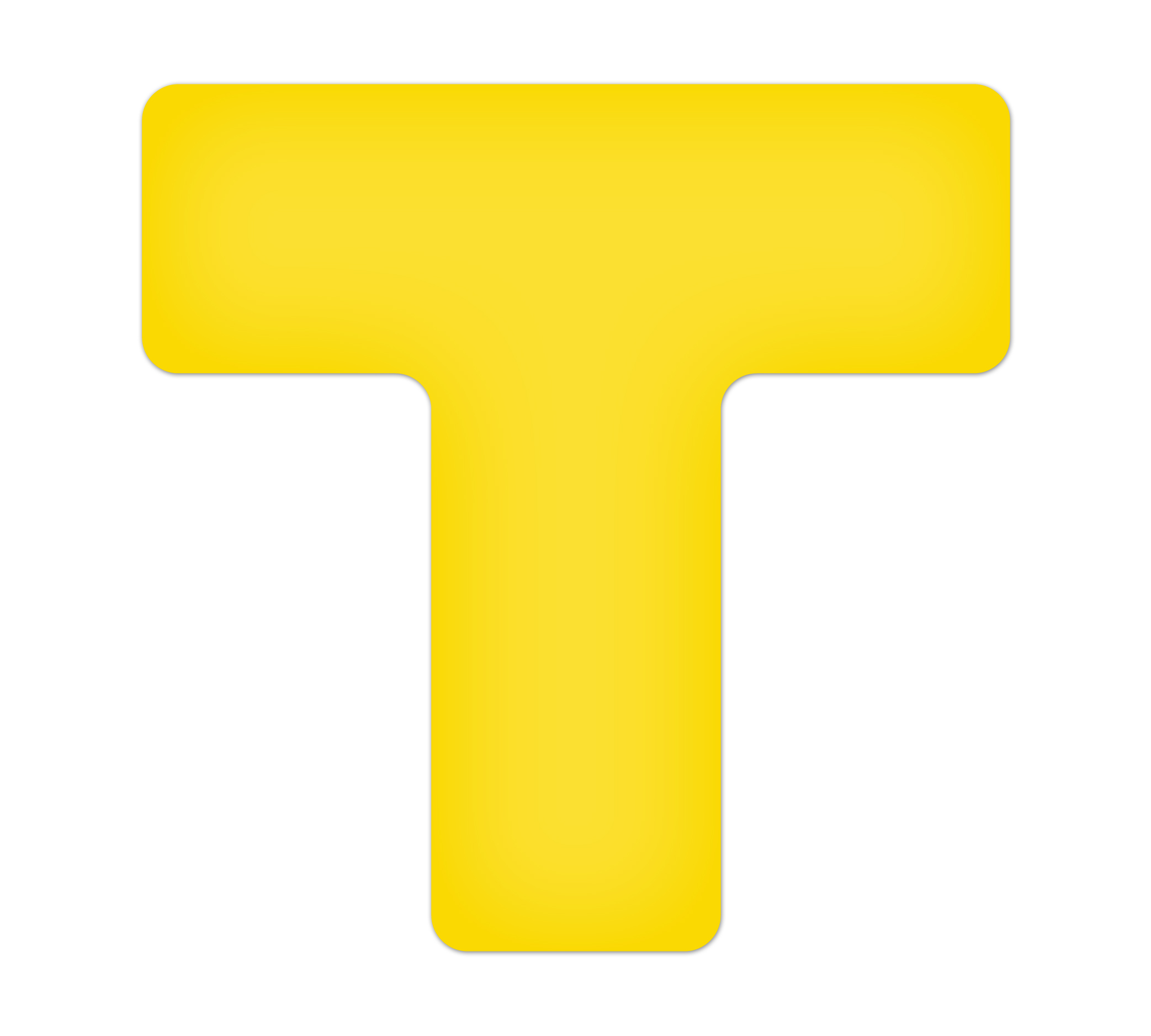 Yellow Tuff Mark "T" Shape - pack of 20