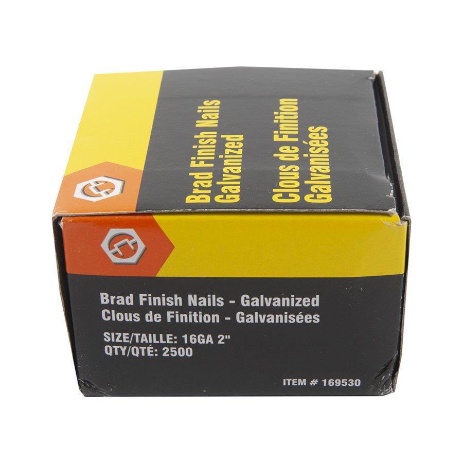 Galvanized Brad Nails 16-Gauge, 2" (Pack of 2500)