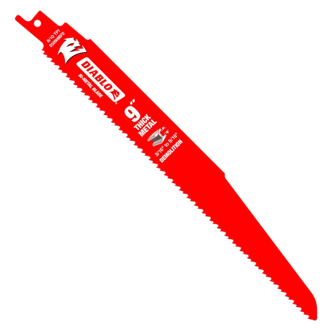 Reciprocating Saw Blade 8/10 TPI Bi-Metal 9" for Demolition (Pack of 5)