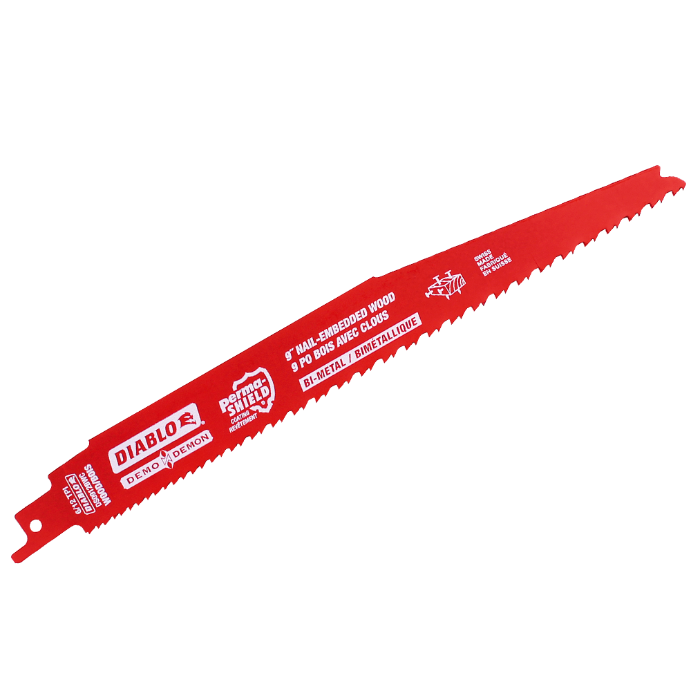 Reciprocating Saw Blade Demo Demon 6/12 TPI Bi-Metal 9" for Nail-Embedded Wood (Pack of 5)