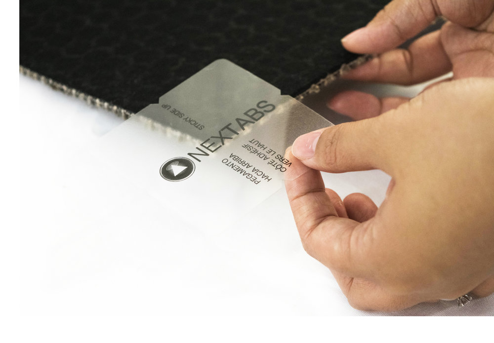 Languettes adhésives NEXTABS pour la pose de tuiles de tapis (paquet de 500)