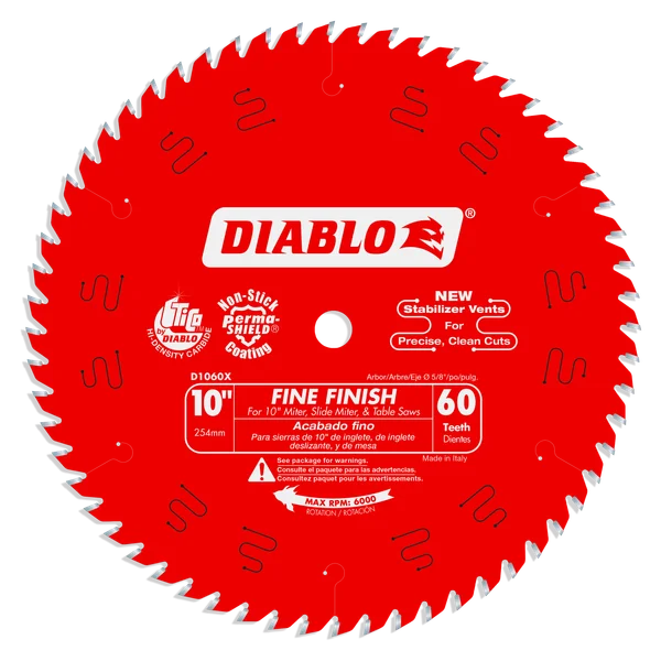 Wood Fine Finish Saw Blade 60-Tooth 10"