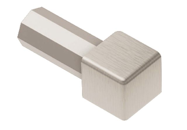 QUADEC Inside/Outside Corner 90° Anodized Aluminum Brushed Nickel 1/2" (12.5 mm)
