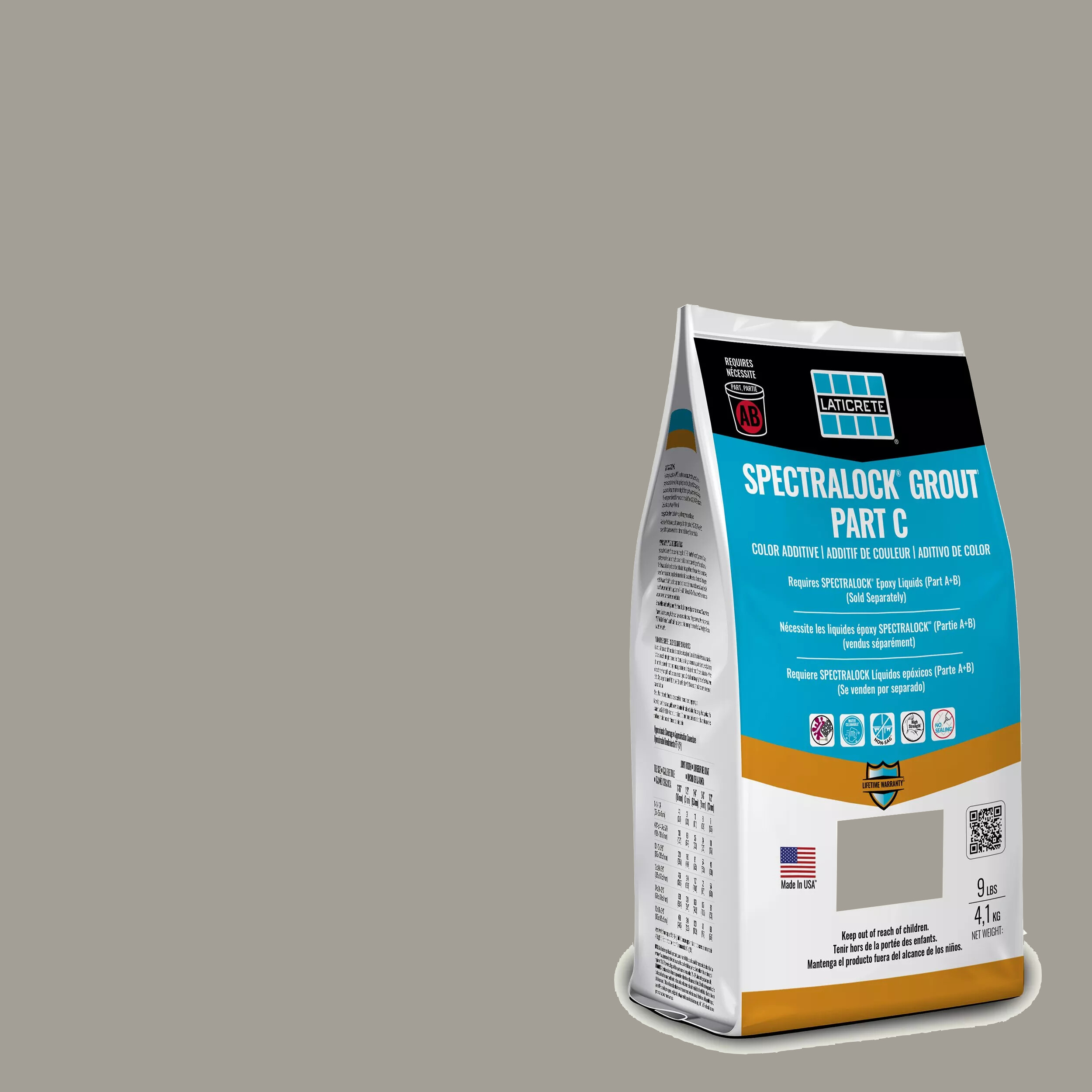 Spectralock Pro Premium Grout Part C Colored Powder #1287 Stormy Grey 9 lb
