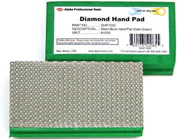 Diamond Hand Polishing Pad with Resin Bond Dark Green 1000 Grit