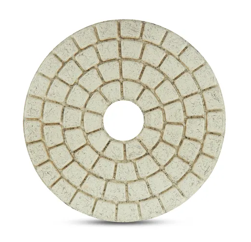 Wet Polishing Wheel Ceramica Buff with Hook & Loop White 4"