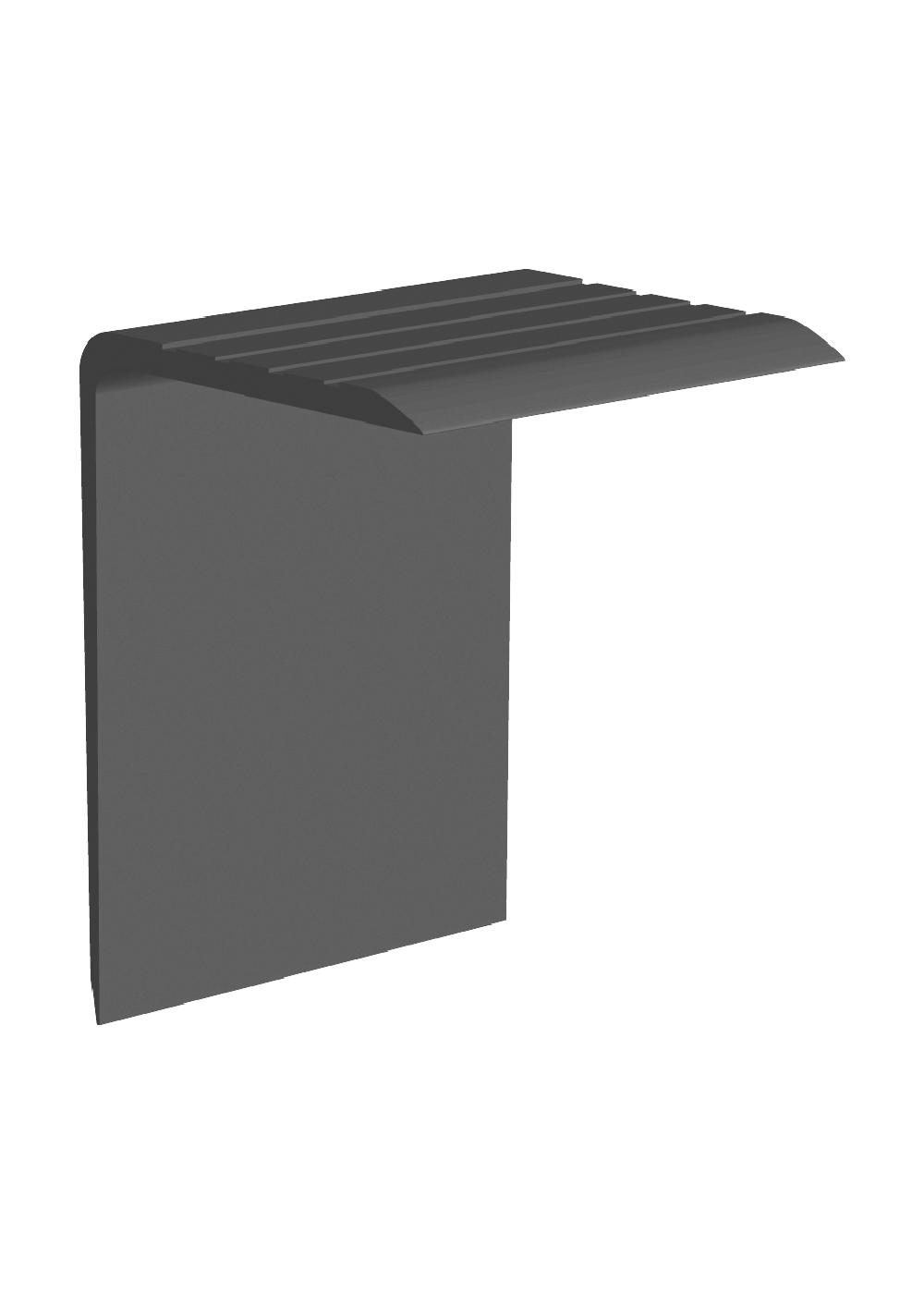 Nez de marche carré à chevauchement en vinyle #1 Black - 2-1/2" (63.5 mm) x 1-3/4" x 12'