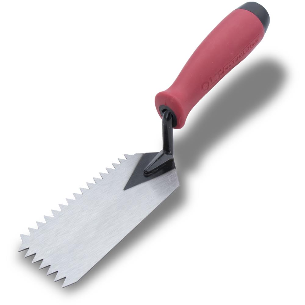 V-Notch Margin Trowel 2" x 5" QLT 1/4" x 1/4" with Soft Grip Handle