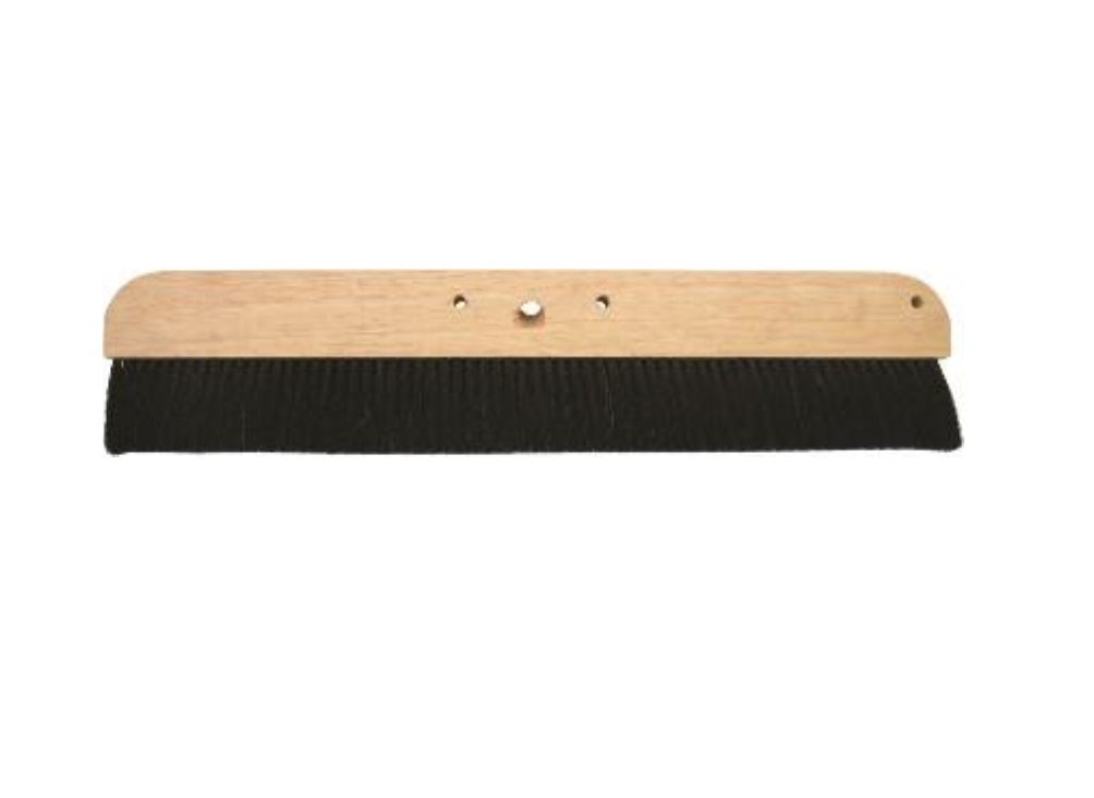 Concrete Broom Wood Backed 24" with Black Horsehair Bristle