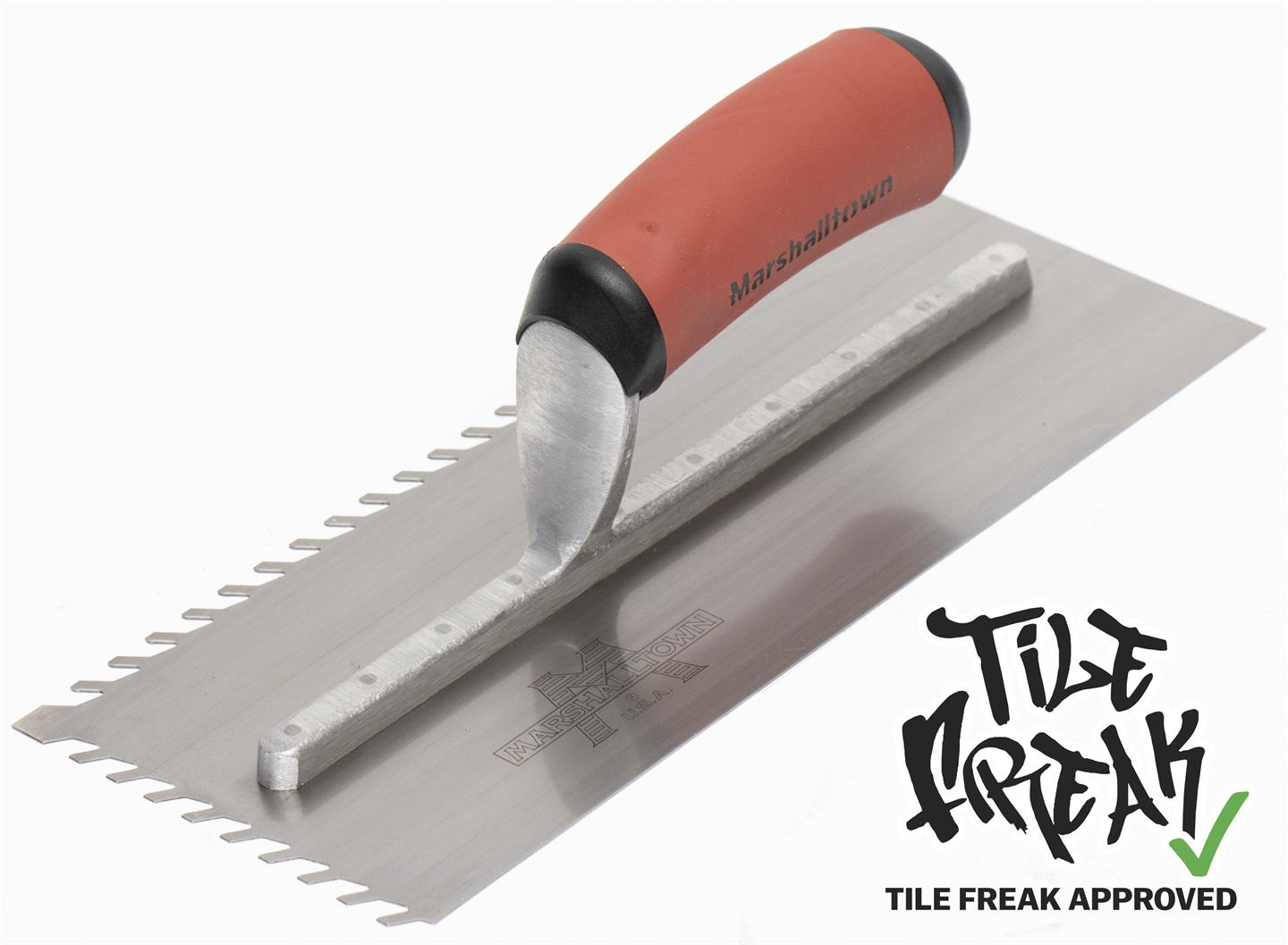 Truelle à dents en forme de vagues 1/4" LayFlat 4-1/2" x 11" avec poignée DuraSoft