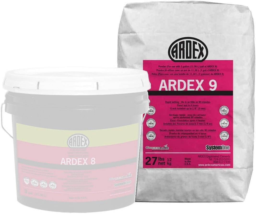 9 Rapid Waterproofing & Crack Isolation Compound, Powder, Gray - 27 lb
