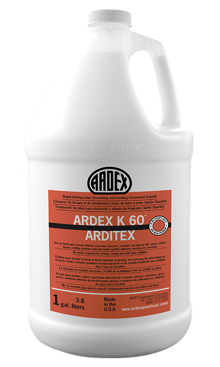 K 60 ARDITEX Two-Component Rapid Setting Latex Smoothing & Leveling Compound, Liquid - 3.78 L