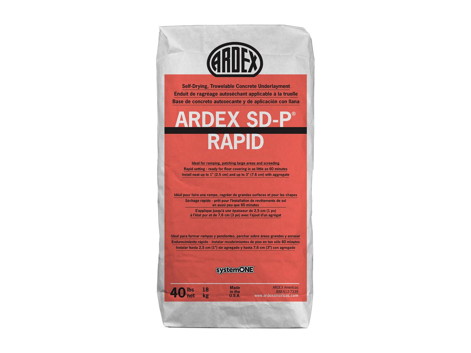 SD-P RAPID Self-Drying Trowelable Concrete Underlayment, Gray - 40 lb