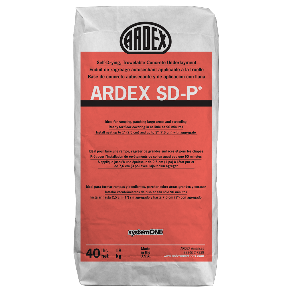 SD-P Self-Drying Trowelable Concrete Underlayment, Gray - 40 lb