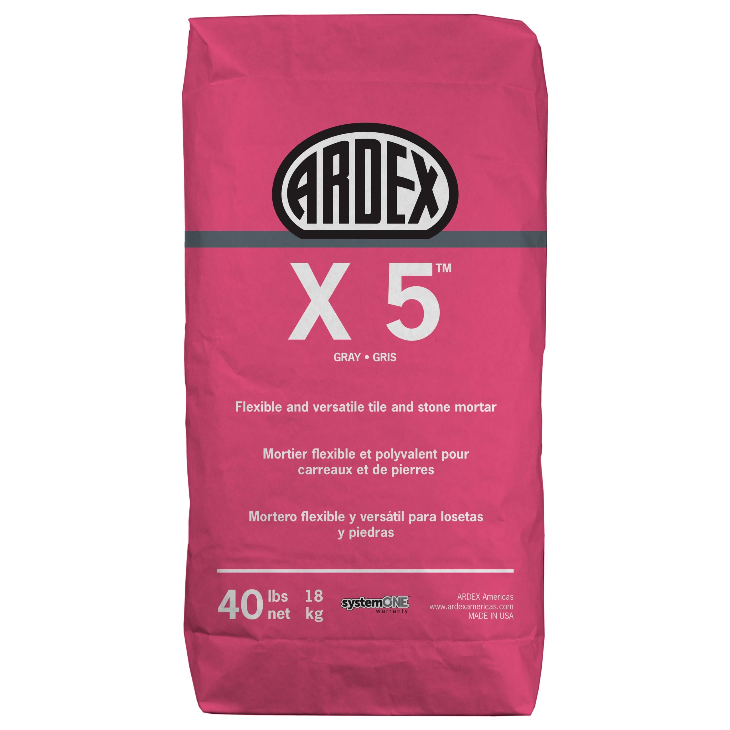 Flexible Tile & Stone Mortar X 5 Grey 40 lb