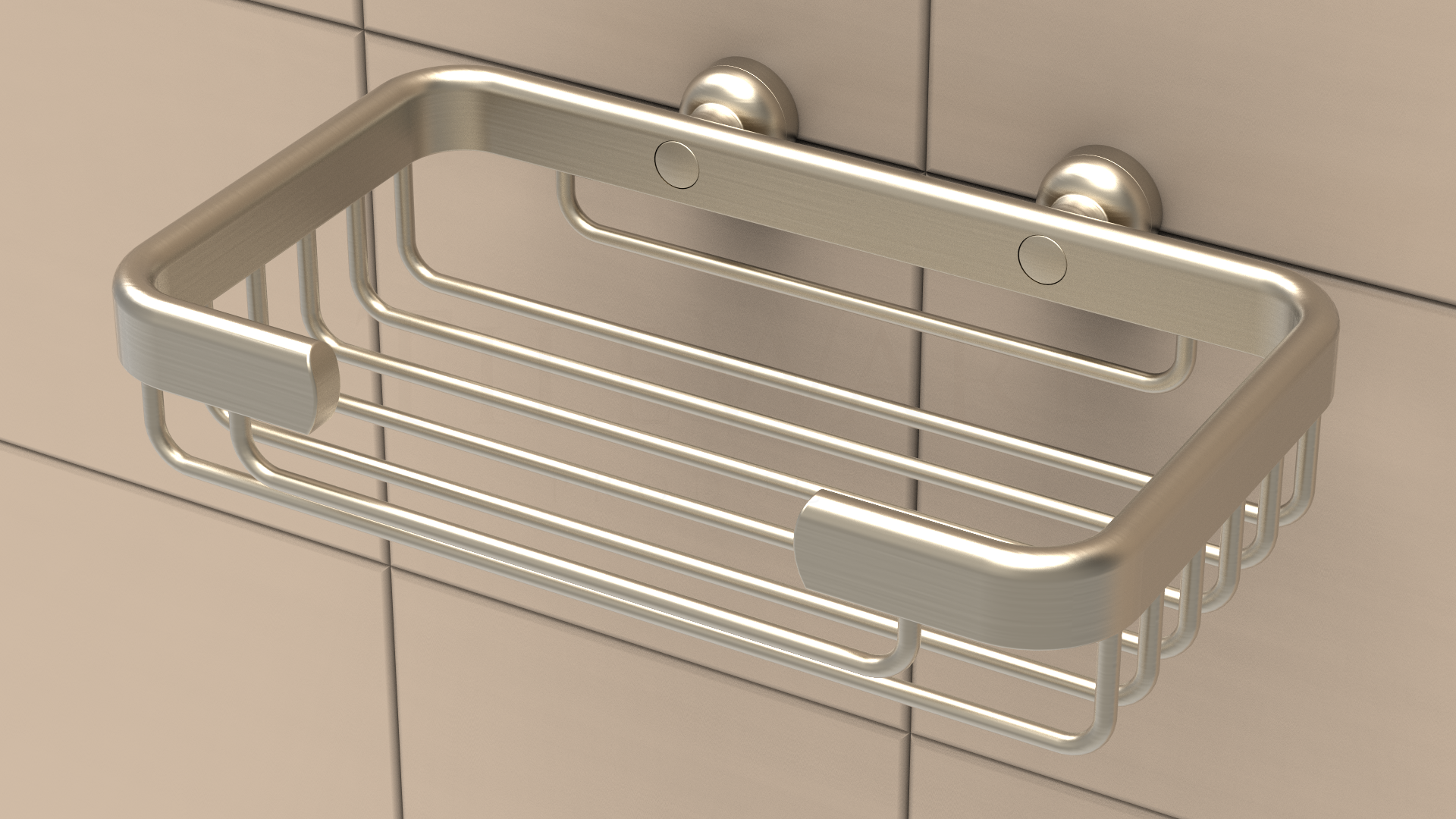 Rectangular Soap Basket Promessa Series Brushed Nickel