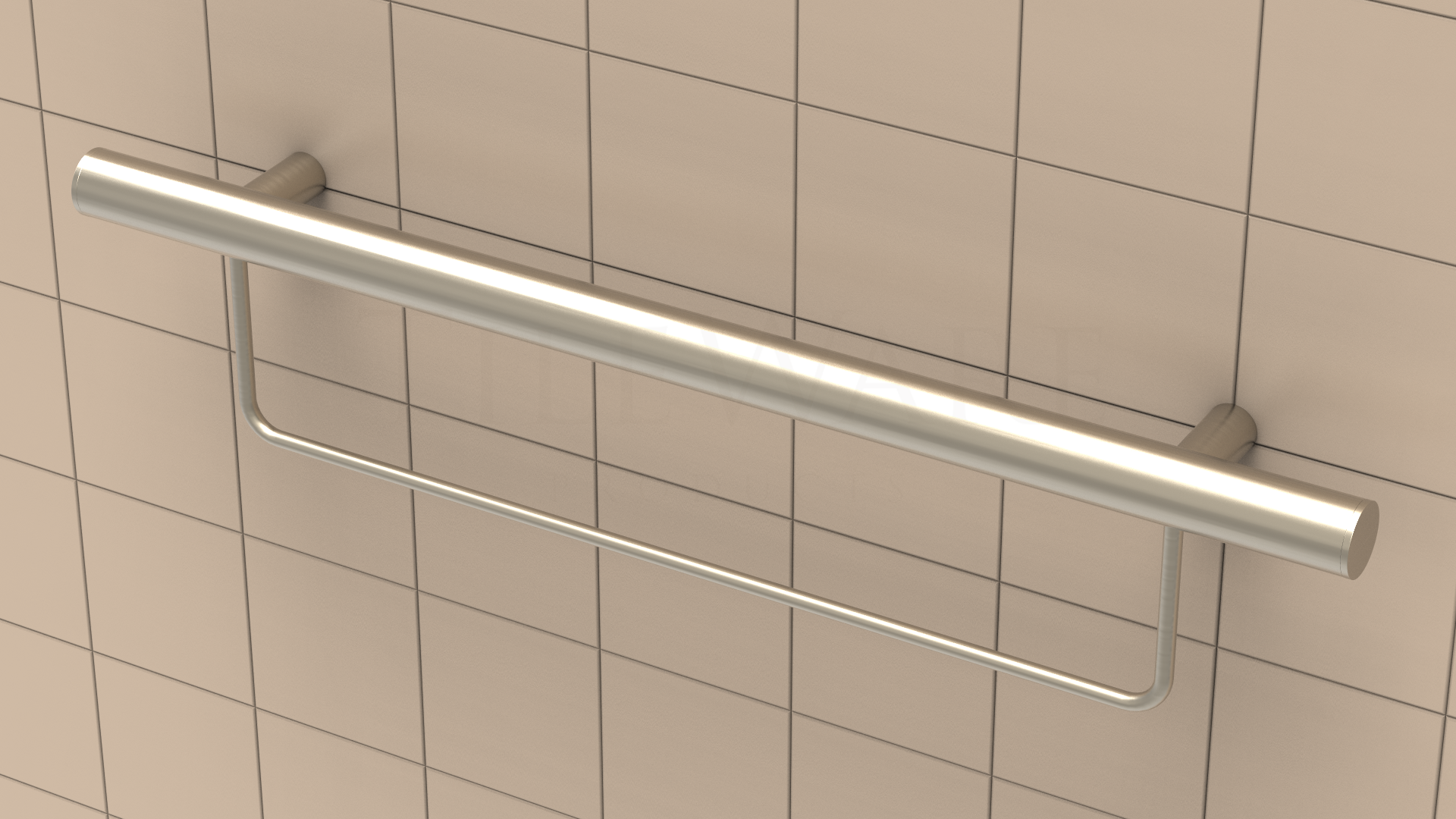 Combination Straight Grab Bar Victoria Series ADA Brushed Nickel Contemporary 24" 