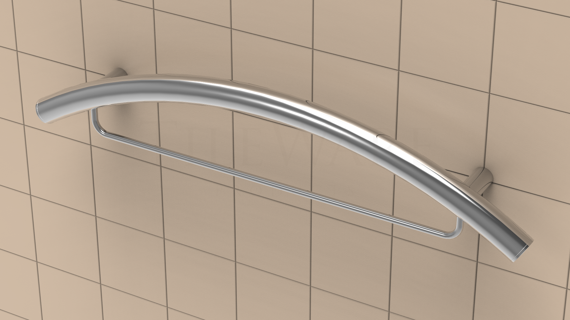 Combination Curved Grab Bar Victoria Series ADA Polished Chrome Contemporary 24" 