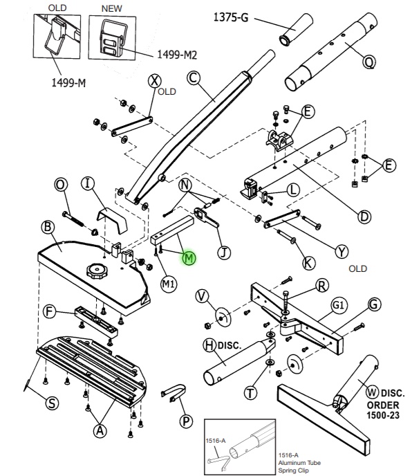 Square Bar with 2 screws - 3/4" for Nos. 499-500