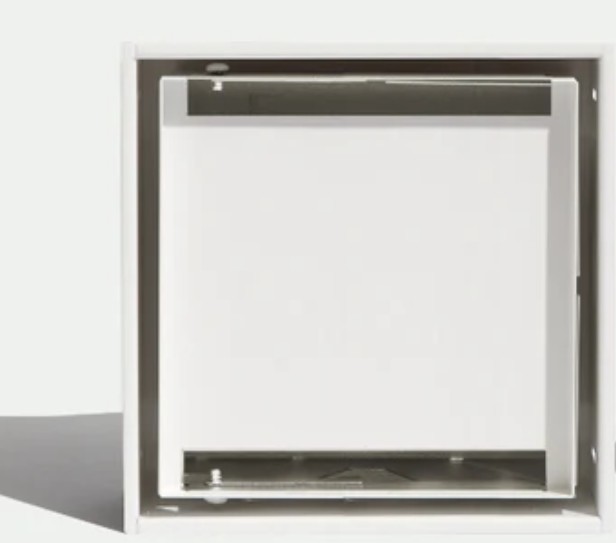 Support encastré invisible Luxe pour 2 prises Blanc satiné