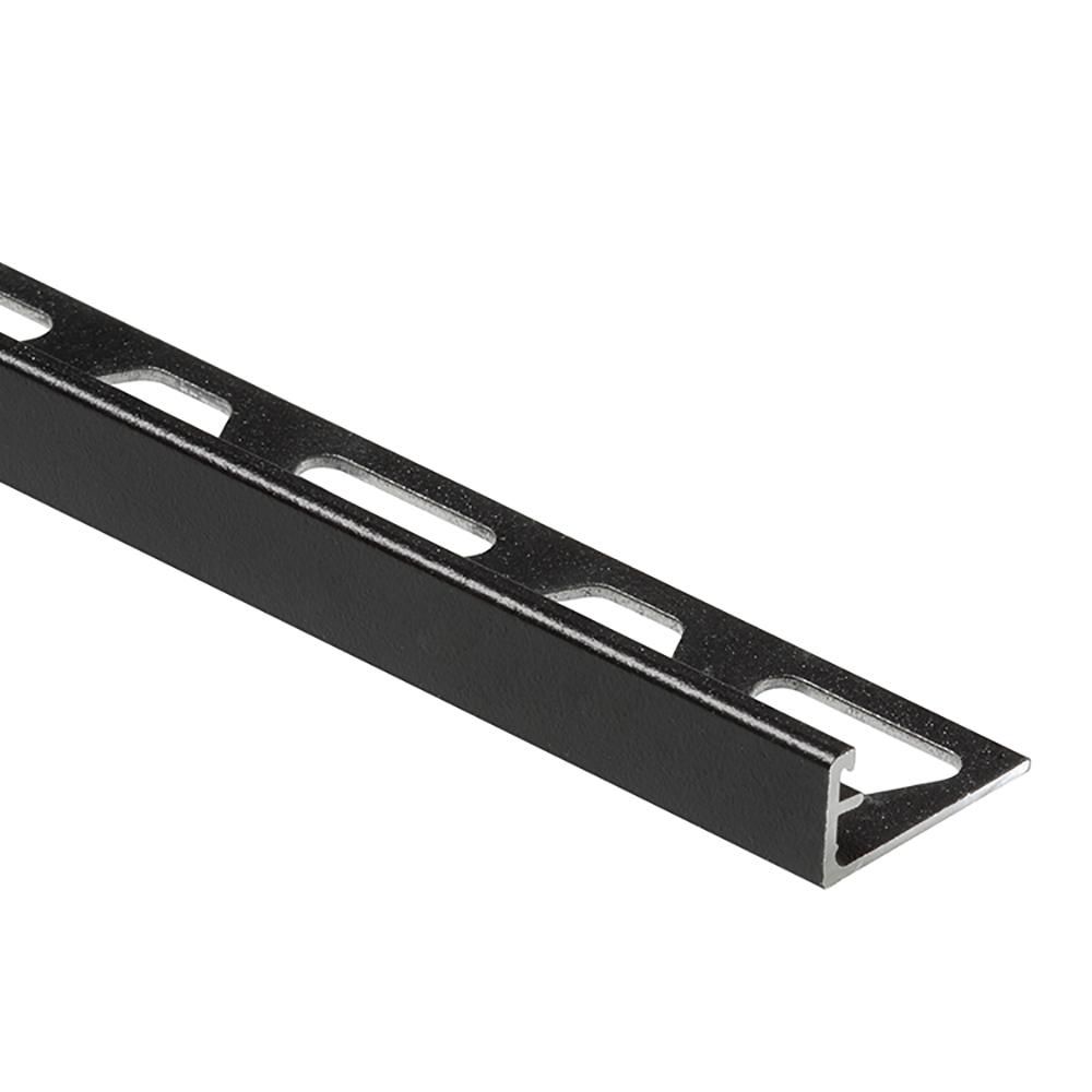 SCHIENE Wall Edge Profile with Minimum Reveal Aluminum Satin Black 3/8" (10 mm) x 8' 2-1/2"
