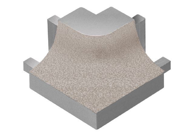 DILEX-AHK Coin extérieur rond 90° avec un radius de 3/8" Aluminium Crème