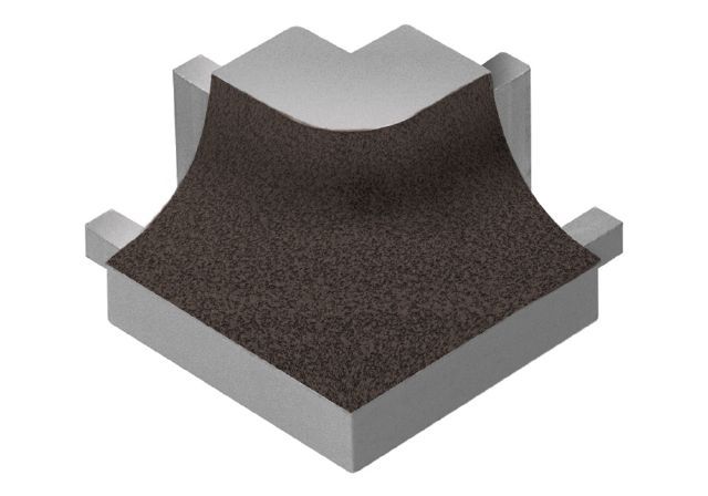 DILEX-AHK Coin extérieur rond 90° avec un radius de 3/8" Aluminium Anthracite foncé