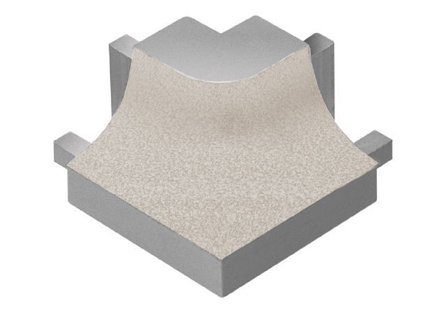 DILEX-AHK Coin extérieur rond 90° avec un radius de 3/8" Aluminium Ivoire